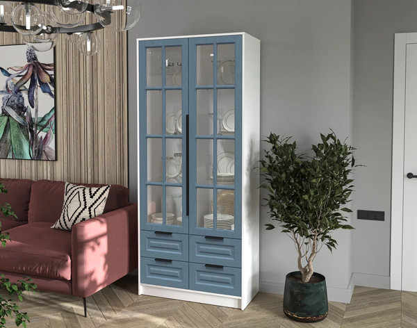 Шкаф с витриной Интерлиния Концепт КТ-ШВ2 Деко