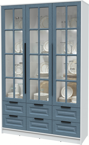 Шкаф с витриной Интерлиния Концепт КТ-ШВ3 с подсветкой Деко