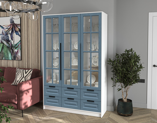 Шкаф с витриной Интерлиния Концепт КТ-ШВ3 Деко