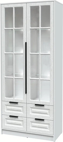 Шкаф с витриной Интерлиния Концепт КТ-ШВ2 с подсветкой Деко - фото