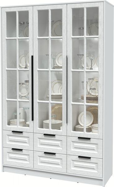 Шкаф с витриной Интерлиния Концепт КТ-ШВ3 с подсветкой Деко