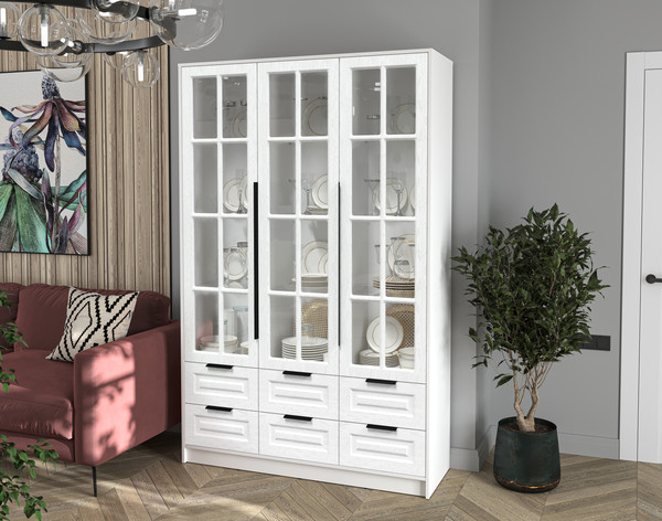 Шкаф с витриной Интерлиния Концепт КТ-ШВ3 Деко