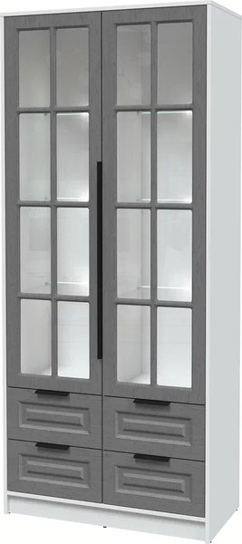 Шкаф с витриной Интерлиния Концепт КТ-ШВ2 с подсветкой Деко - фото