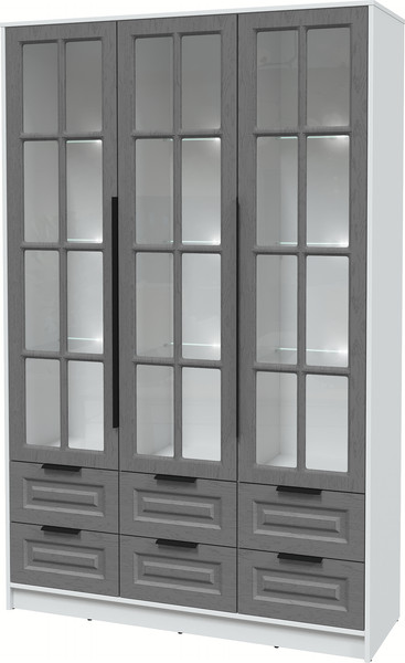 Шкаф с витриной Интерлиния Концепт КТ-ШВ3 с подсветкой Деко - фото