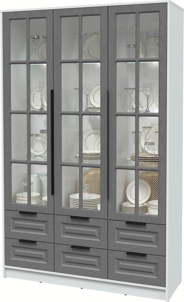 Шкаф с витриной Интерлиния Концепт КТ-ШВ3 с подсветкой Деко