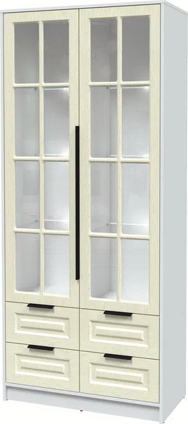 Шкаф с витриной Интерлиния Концепт КТ-ШВ2 с подсветкой Деко - фото