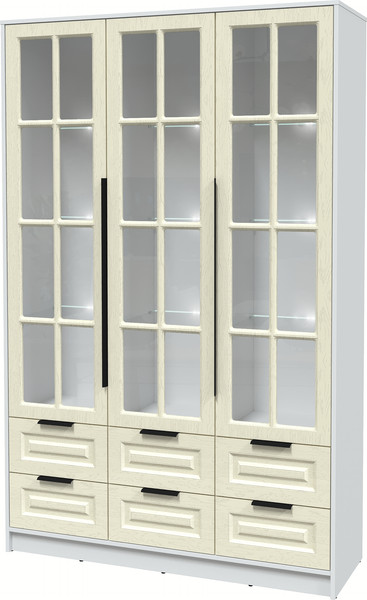 Шкаф с витриной Интерлиния Концепт КТ-ШВ3 с подсветкой Деко - фото