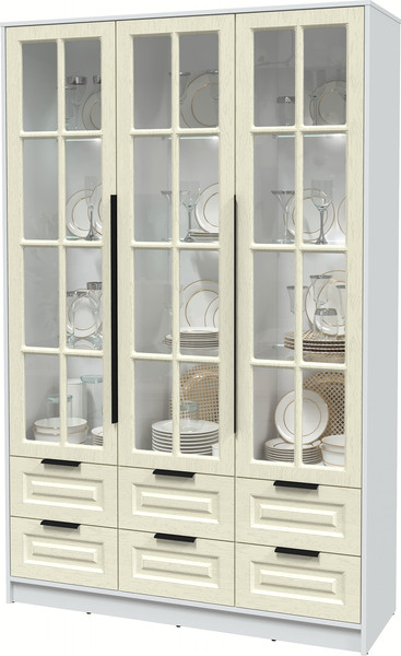 Шкаф с витриной Интерлиния Концепт КТ-ШВ3 с подсветкой Деко