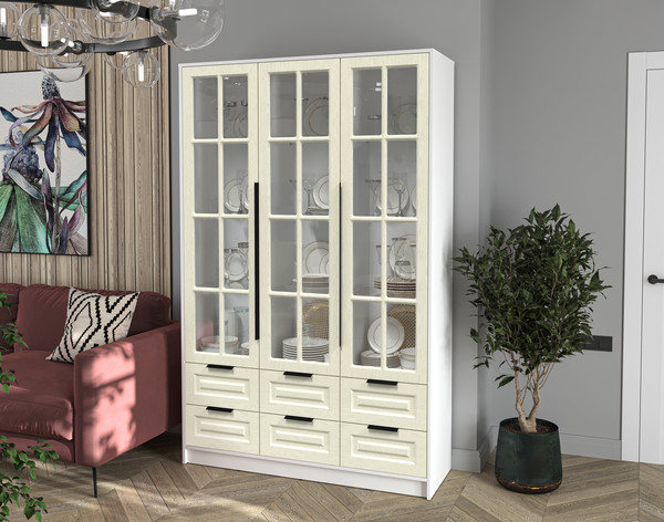 Шкаф с витриной Интерлиния Концепт КТ-ШВ3 Деко