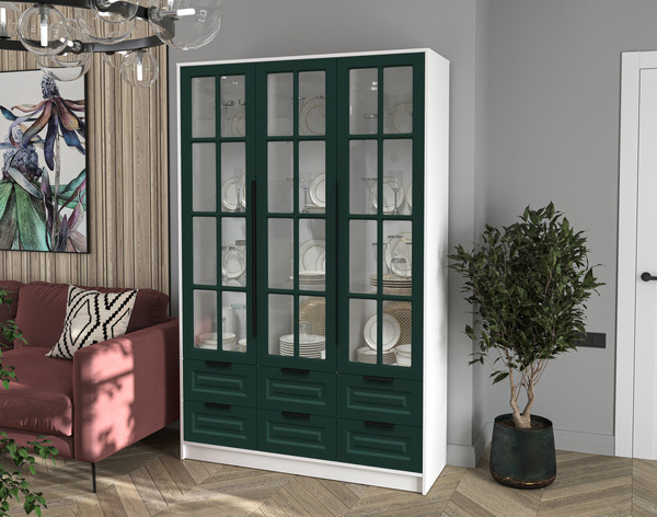 Шкаф с витриной Интерлиния Концепт КТ-ШВ3 Деко