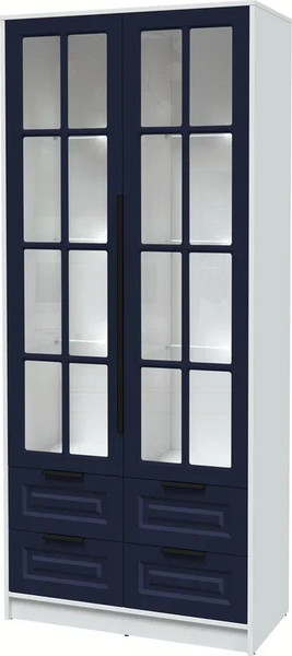 Шкаф с витриной Интерлиния Концепт КТ-ШВ2 с подсветкой Деко - фото