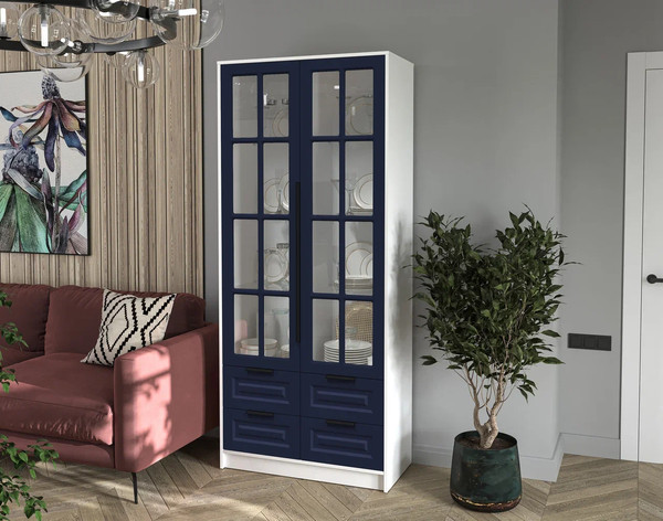 Шкаф с витриной Интерлиния Концепт КТ-ШВ2 Деко