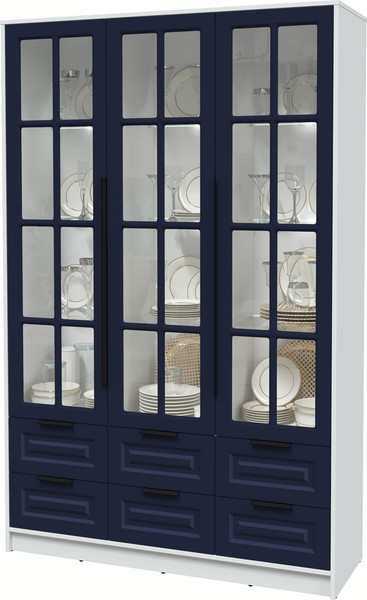 Шкаф с витриной Интерлиния Концепт КТ-ШВ3 с подсветкой Деко