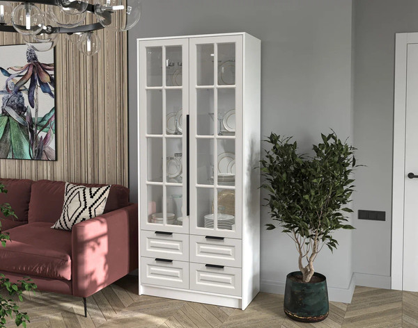 Шкаф с витриной Интерлиния Концепт КТ-ШВ2 Деко