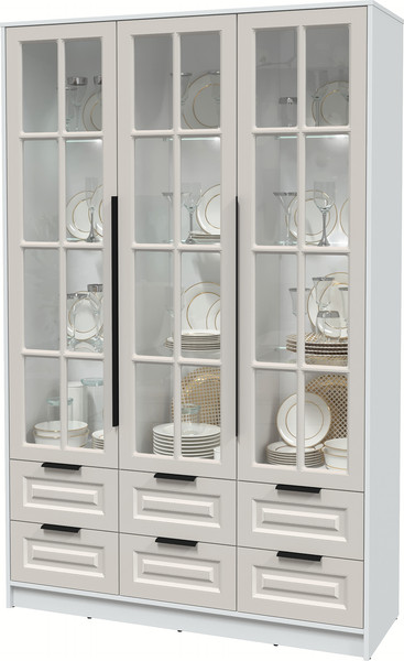 Шкаф с витриной Интерлиния Концепт КТ-ШВ3 с подсветкой Деко