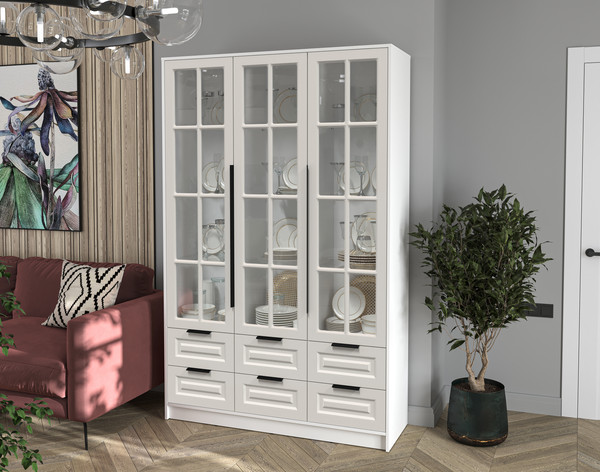 Шкаф с витриной Интерлиния Концепт КТ-ШВ3 Деко