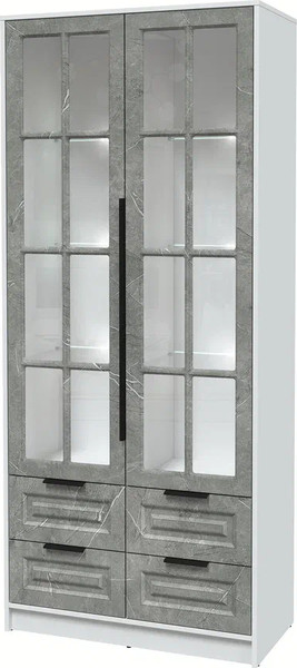 Шкаф с витриной Интерлиния Концепт КТ-ШВ2 с подсветкой Деко - фото
