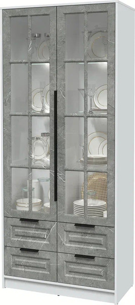 Шкаф с витриной Интерлиния Концепт КТ-ШВ2 с подсветкой Деко