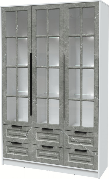 Шкаф с витриной Интерлиния Концепт КТ-ШВ3 с подсветкой Деко - фото