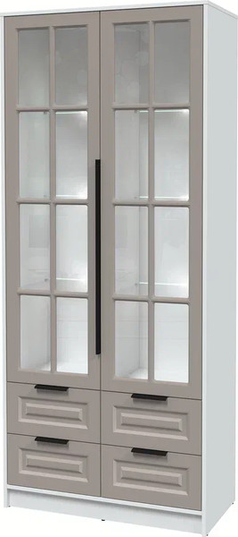 Шкаф с витриной Интерлиния Концепт КТ-ШВ2 с подсветкой Деко - фото