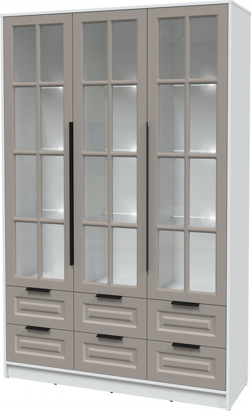 Шкаф с витриной Интерлиния Концепт КТ-ШВ3 с подсветкой Деко - фото