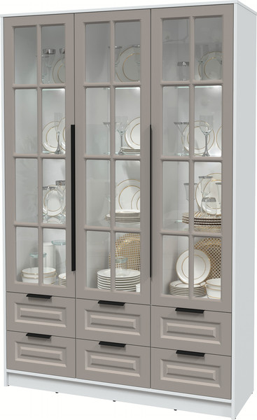 Шкаф с витриной Интерлиния Концепт КТ-ШВ3 с подсветкой Деко