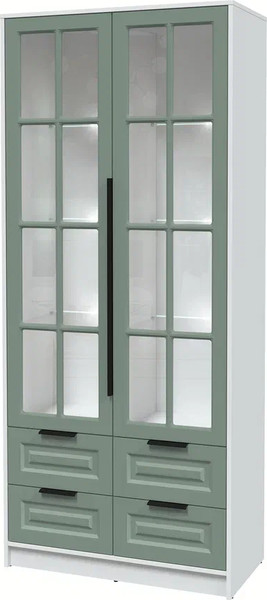 Шкаф с витриной Интерлиния Концепт КТ-ШВ2 с подсветкой Деко - фото