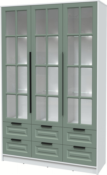 Шкаф с витриной Интерлиния Концепт КТ-ШВ3 с подсветкой Деко - фото