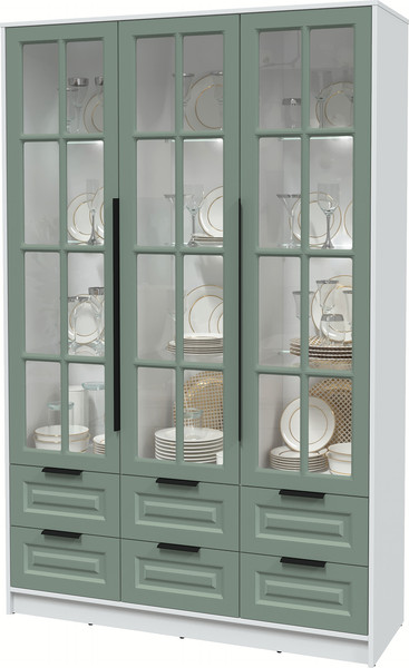 Шкаф с витриной Интерлиния Концепт КТ-ШВ3 с подсветкой Деко