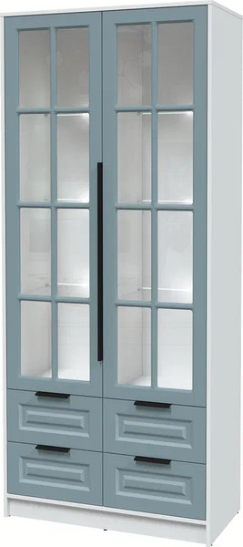 Шкаф с витриной Интерлиния Концепт КТ-ШВ2 с подсветкой Деко - фото