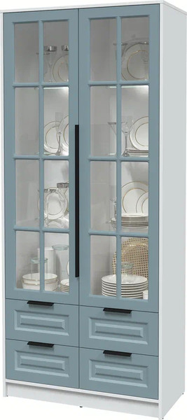 Шкаф с витриной Интерлиния Концепт КТ-ШВ2 с подсветкой Деко