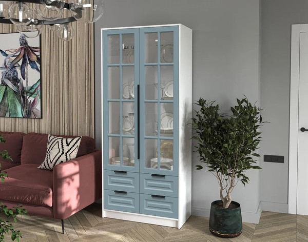 Шкаф с витриной Интерлиния Концепт КТ-ШВ2 Деко