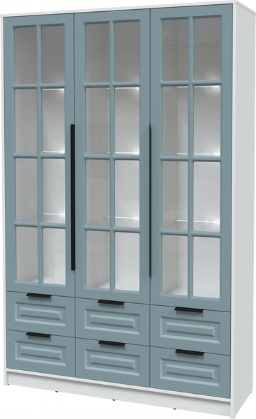 Шкаф с витриной Интерлиния Концепт КТ-ШВ3 с подсветкой Деко - фото