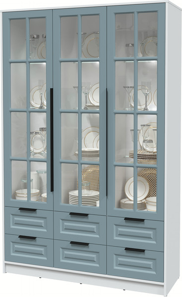 Шкаф с витриной Интерлиния Концепт КТ-ШВ3 с подсветкой Деко