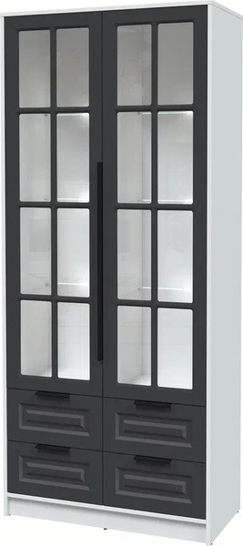 Шкаф с витриной Интерлиния Концепт КТ-ШВ2 с подсветкой Деко - фото