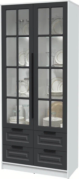 Шкаф с витриной Интерлиния Концепт КТ-ШВ2 с подсветкой Деко