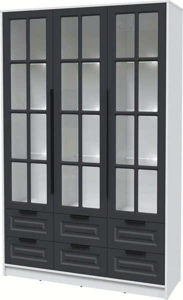 Шкаф с витриной Интерлиния Концепт КТ-ШВ3 с подсветкой Деко - фото