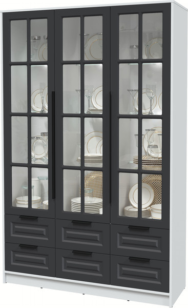 Шкаф с витриной Интерлиния Концепт КТ-ШВ3 с подсветкой Деко