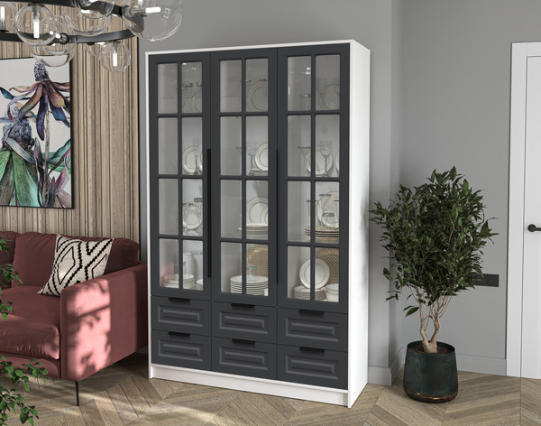 Шкаф с витриной Интерлиния Концепт КТ-ШВ3 Деко