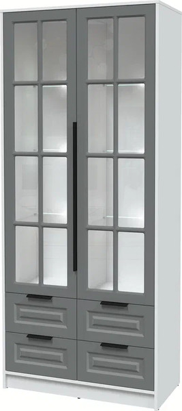 Шкаф с витриной Интерлиния Концепт КТ-ШВ2 с подсветкой Деко - фото