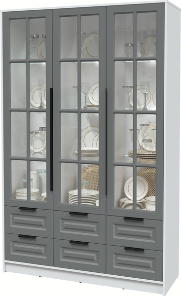 Шкаф с витриной Интерлиния Концепт КТ-ШВ3 с подсветкой Деко