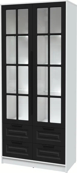 Шкаф с витриной Интерлиния Концепт КТ-ШВ2 с подсветкой Деко - фото