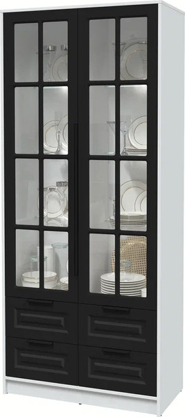 Шкаф с витриной Интерлиния Концепт КТ-ШВ2 с подсветкой Деко