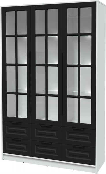 Шкаф с витриной Интерлиния Концепт КТ-ШВ3 с подсветкой Деко - фото