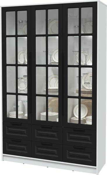 Шкаф с витриной Интерлиния Концепт КТ-ШВ3 с подсветкой Деко