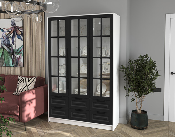 Шкаф с витриной Интерлиния Концепт КТ-ШВ3 Деко