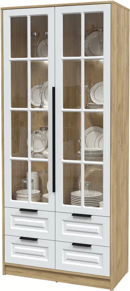 Шкаф с витриной Интерлиния Концепт КТ-ШВ2 с подсветкой Деко