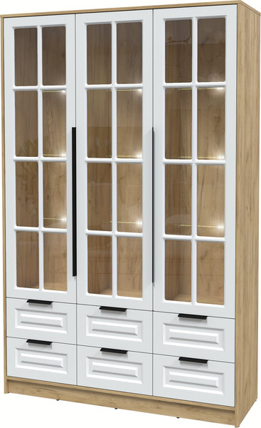 Шкаф с витриной Интерлиния Концепт КТ-ШВ3 с подсветкой Деко - фото