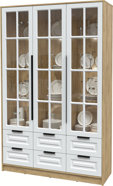 Шкаф с витриной Интерлиния Концепт КТ-ШВ3 с подсветкой Деко