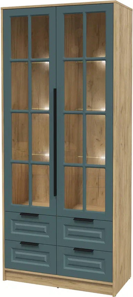 Шкаф с витриной Интерлиния Концепт КТ-ШВ2 с подсветкой Деко - фото